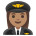 👩🏽‍✈️ woman pilot: medium skin tone display on Google